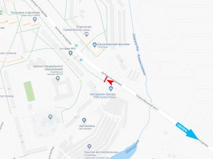 Billboard B in Dnipro (Dnipropetrovsk), 3х6  Ahsarova st., 20, z centru scheme