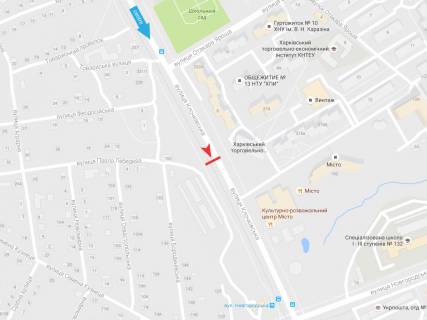 Billboard A in Kharkiv, 3х6  Klockivs'ka st., navproti budinku 202, v centr scheme