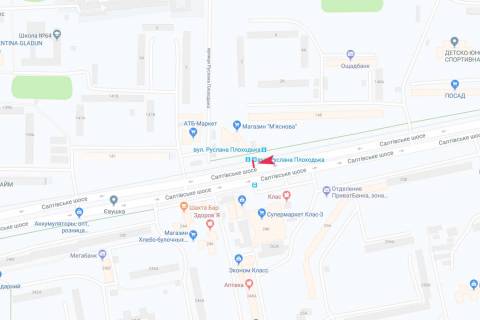 Citylight A in Kharkiv, 1,24х1,84  Saltivs'ke sose, 145 (zupinka Ruslana Plohod'ka), z centru scheme