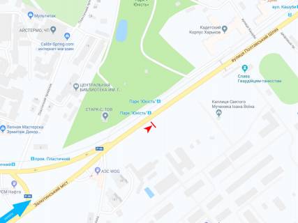 Billboard A in Dnipro (Dnipropetrovsk), 3х6  Poltavs'kij slah st., 192 (2), v centr scheme