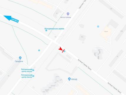 Citylight A in Kharkiv, 1,24х1,84  Geroiv Praci st. - Traktorobudivnikiv pr-t, 152-B (zupinka Volodimirs'ka cerkva), z centru scheme