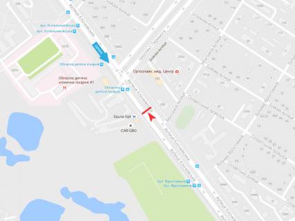 Billboard B in Dnipro (Dnipropetrovsk), 3х6  Klockivs'ka st., 350, z centru scheme