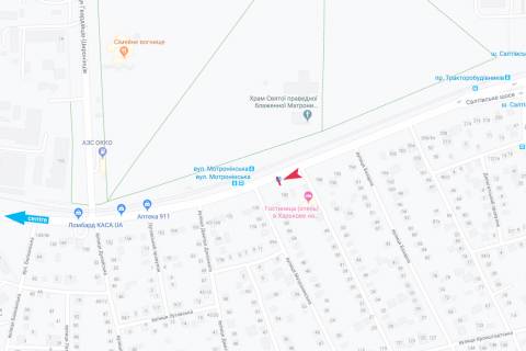 Billboard B in Kharkiv, 1,24х1,84  Saltivs'ke sose, 182 (zupinka Motronins'ka), z centru scheme