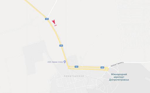 Billboard B in Dnipro (Dnipropetrovsk), 3x6  Asnopolans'ka st. - doroga z Aeroportu, 300m vid perehresta scheme