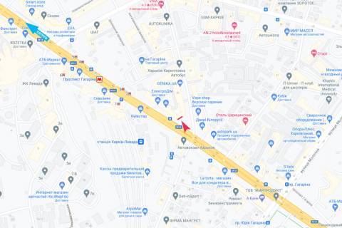 Billboard A in Kharkiv, 5,76х11,52   Gagarina pr-t, 20, m. Pr-t Gagarina, centr (ORGTEHNIKA, gipermarket KLASS, Avtovokzal "Levada", doroga z aeroportu) *vertikal'nij scheme