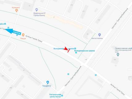 Billboard B in Kharkiv, 3х6  Geroiv Praci st., 37, z centru (Volodimirivs'ka cerkva) scheme