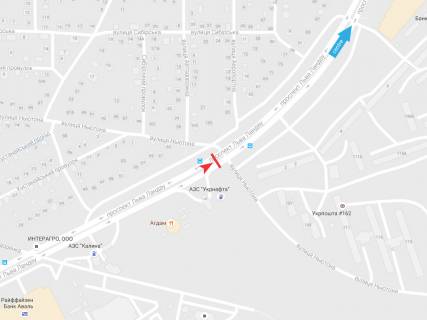 Billboard A in Kharkiv, 3х6  L'va Landau pr-t + N'utona st., v centr scheme