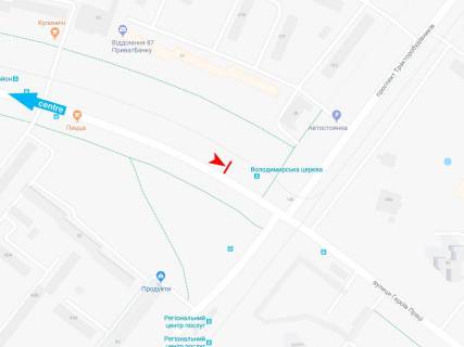 Citylight B in Kharkiv, 1,24х1,84  Geroiv Praci st., 37 (2) (zupinka Volodimirs'ka cerkva), v centr scheme