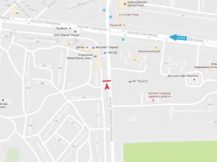 Billboard B in Dnipro (Dnipropetrovsk), 3х6  Gvardijciv-Sironinciv st., 15/46 scheme