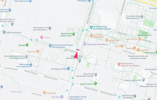 Billboard B in Kharkiv, 3х6  Petra Grigorenka pr-t, 2 - Olimpijs'ka st., v centr scheme