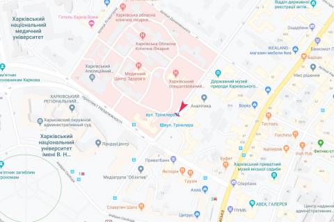 Citylight B in Kharkiv, 1,24х1,84  Trinklera st., 6 (zupinka Trinklera), v centr scheme