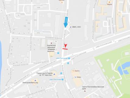 Citylight B in Kharkiv, 1,24х1,84  Klockivs'ka st. - Klockivs'kij uzviz (zupinka  uzviz Klockivs'kij ) scheme