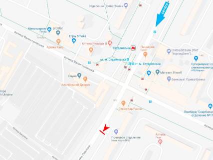 Billboard B in Kharkiv, 3х6  Akademika Pavlova st., 134/16, v centr (st.m.Students'ka) scheme