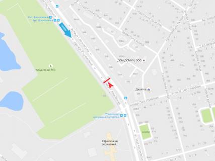 Billboard B in Kharkiv, 3х6  Klockivs'ka st., 334, z centru scheme