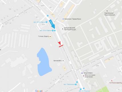 Billboard A in Kharkiv, 3х6  Klockivs'ka st., navproti budinku 228,  v centr scheme