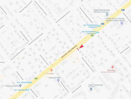 Billboard B in Dnipro (Dnipropetrovsk), 3x6  Мазепи пр. - Горленка вул. scheme