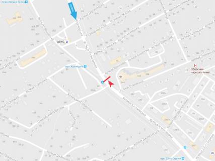 Billboard A in Kharkiv, 1,24х1,84  Klockivs'ka st. 244 (zupinka st. Vavilova)  scheme
