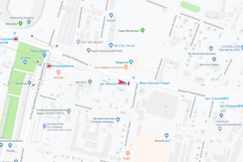 Citylight A in Kharkiv, 1,24х1,84  Plehanivs'ka, 94 (zupinka Dobrovol'civ (Molodoi Gvardii)), v centr scheme