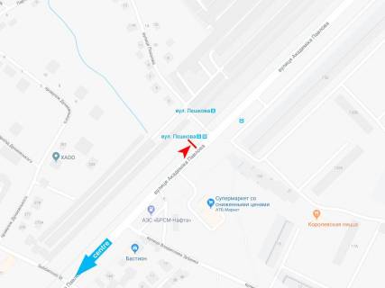 Citylight B in Kharkiv, 1,24х1,84  Akademika Pavlova st. - Tarasa Red'kina (Peskova) st. (zupinka st. Tarasa Red'kina (Peskova)), z centru scheme