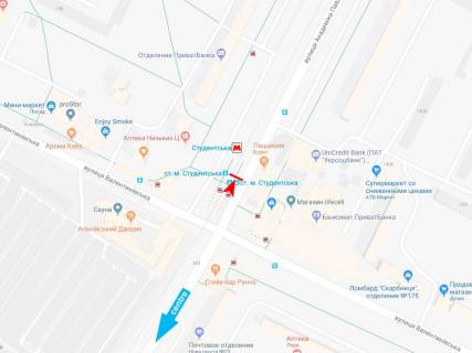 Citylight B in Kharkiv, 1,24х1,84  Akademika Pavlova st., 307 (zupinka st. m. Students'ka), z centru scheme