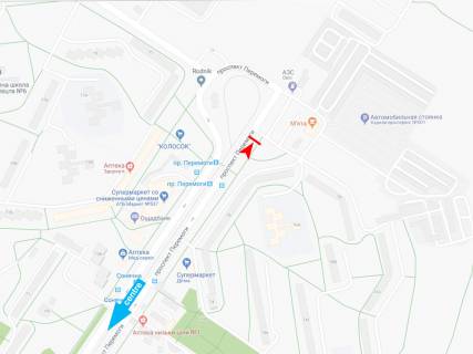 Billboard A in Kharkiv, 3х6  Peremogi pr-t, 76 (2) , z centru scheme