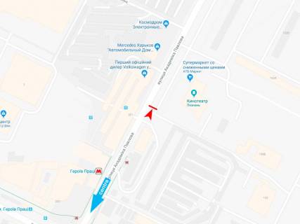 Billboard A in Kharkiv, 3х6  Академіка Павлова вул., 160, з центру (VIP) (К-т Познань) scheme