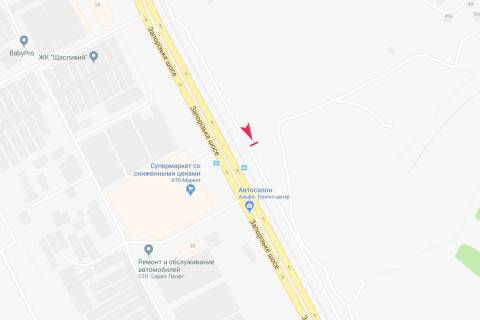 Billboard B in Dnipro (Dnipropetrovsk), 3x6  Zaporiz'ke sose, Topola - 1 z/m scheme