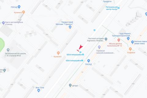 Citylight A in Kharkiv, 1,24х1,84  Traktorobudivnikiv, 89 (zupinka 606-j mikrorajon), z centru scheme