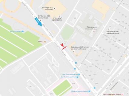 Billboard B in Kharkiv, 3х6  Klockivs'ka st., 366, v centr scheme