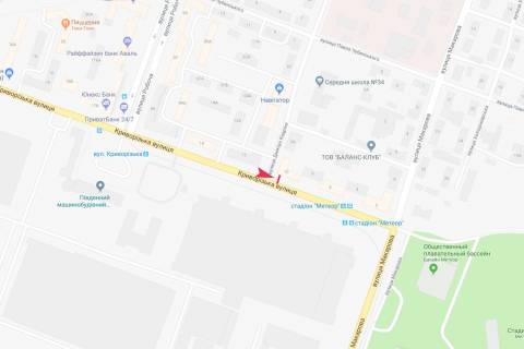 Billboard B in Dnipro (Dnipropetrovsk), 3x6  Krivoriz'ka st., 10 scheme