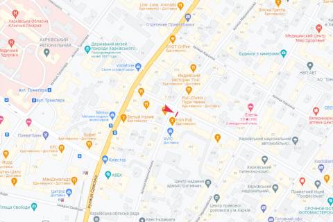 Video Billboard A in Kharkiv, 3,1х2,2  Aroslava Mudrogo st., 6/8 - Mironosic'ka st., (Butik"Voronin"), centr - 497071 scheme