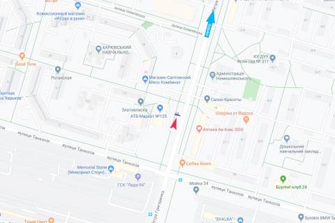 Citylight B in Kharkiv, 1,24х1,84  Petra Grigorenka pr-t, 4-B (zupinka Olimpijs'ka), v centr scheme