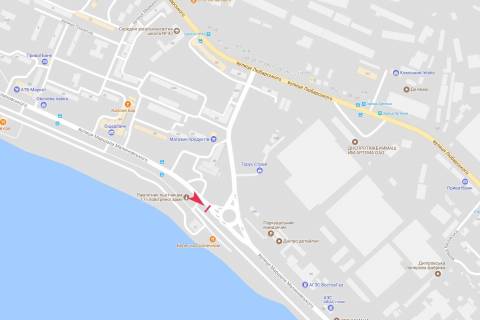 Billboard A in Dnipro (Dnipropetrovsk), 3x6  Marsala Malinovs'kogo st., 21  (navproti kruga, kafe "Bereg") scheme