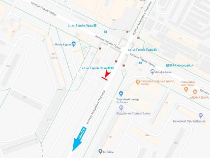 Billboard A in Kharkiv, 1,24х1,84  Akademika Pavlova st. (navproti budinku No 150) (zupinka st. m. Geroiv Praci), v centr scheme