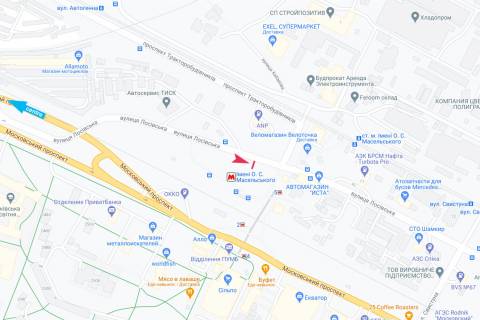Billboard A in Kharkiv, 3х6  Losevskaa st. - Traktorobudivnikiv pr-t, z centru scheme
