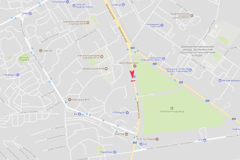 Billboard A in Dnipro (Dnipropetrovsk), 3x6  Zaporiz'ke sose, Topola - 3 z/m (navproti sportkompleks "Alan", pered svitloforom) scheme
