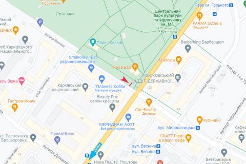 Citylight B in Kharkiv, 1,24х1,84  Vesnina st. - Sums'ka st. scheme