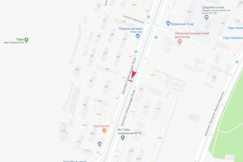 Billboard A in Dnipro (Dnipropetrovsk), 3x6  Oleksandra Pola pr-t, 96. Napramok ruhu transportu vgoru, do st. Titova scheme
