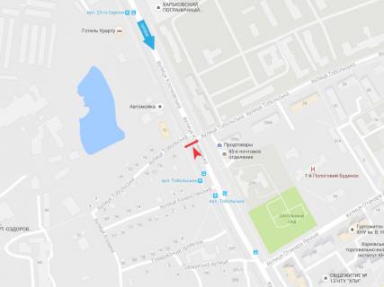 Billboard B in Kharkiv, 3х6  Klockivs'ka st. - Vartovih Neba (Tobol's'ka) st., z centru scheme