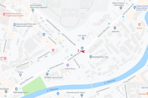 Video Billboard A in Kharkiv, 6x3  Sevcenko st. - Bilgorods'kij zpusk, v centr - 497070 scheme