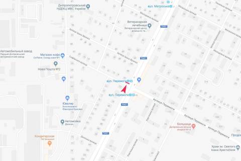 Billboard B in Dnipro (Dnipropetrovsk), 3x6  Bogdana Hmel'nickogo prosp., 70 - Sofiivs'ka st. scheme