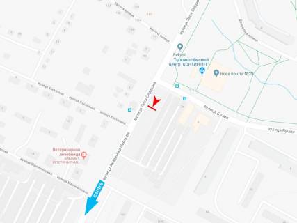 Billboard B in Kharkiv, 3х6  Akademika Pavlova st. - Bucmi st., v centr scheme