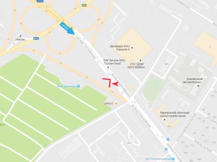 Billboard B in Kharkiv, 3х6  Klockivs'ka st., navproti budinku No370a, z centru scheme