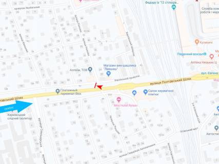 Prismatron, Prism A in Dnipro (Dnipropetrovsk), 3х6  Poltavs'kij slah st., 88 - Rileeva st., z centru - 374088 scheme