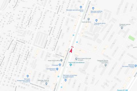 Billboard A in Dnipro (Dnipropetrovsk), 3x6  Oleksandra Pola pr-t, 109.  Napramok ruhu transportu vniz scheme