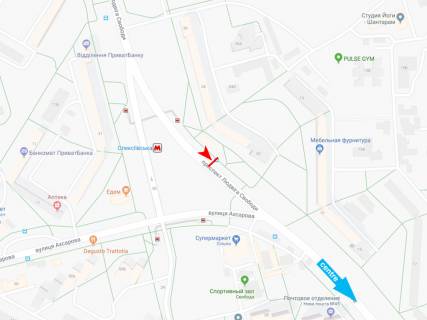 Citylight B in Zaporizhzhya Ludviga Svobody av., 34 (ostanovka "s.m. "Olekseevskaa") scheme