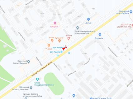 Billboard A in Kharkiv, 1,24х1,84  Poltavs'kij slah st., 190 (Kasubi st., tramvaj) scheme