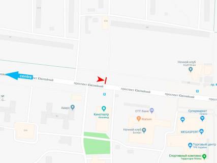 Billboard B in Kharkiv, 3х6  Uvilejnij pr-t - Traktorobudivnikiv pr-t, 63, z centru  (Kinolend) scheme