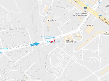 Billboard A in Kharkiv, 3х6  Gol'dbergivs'ka st., 13, v centr scheme
