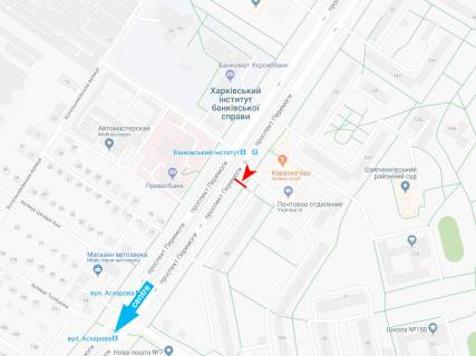 Billboard B in Dnipro (Dnipropetrovsk), 3х6  Peremogi pr-t, 50-B, v centr scheme
